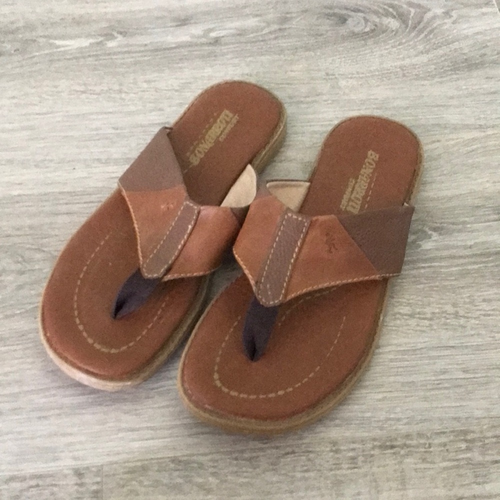 BONARROTI Mens Leather Collection Flat Thong Sandals | 41